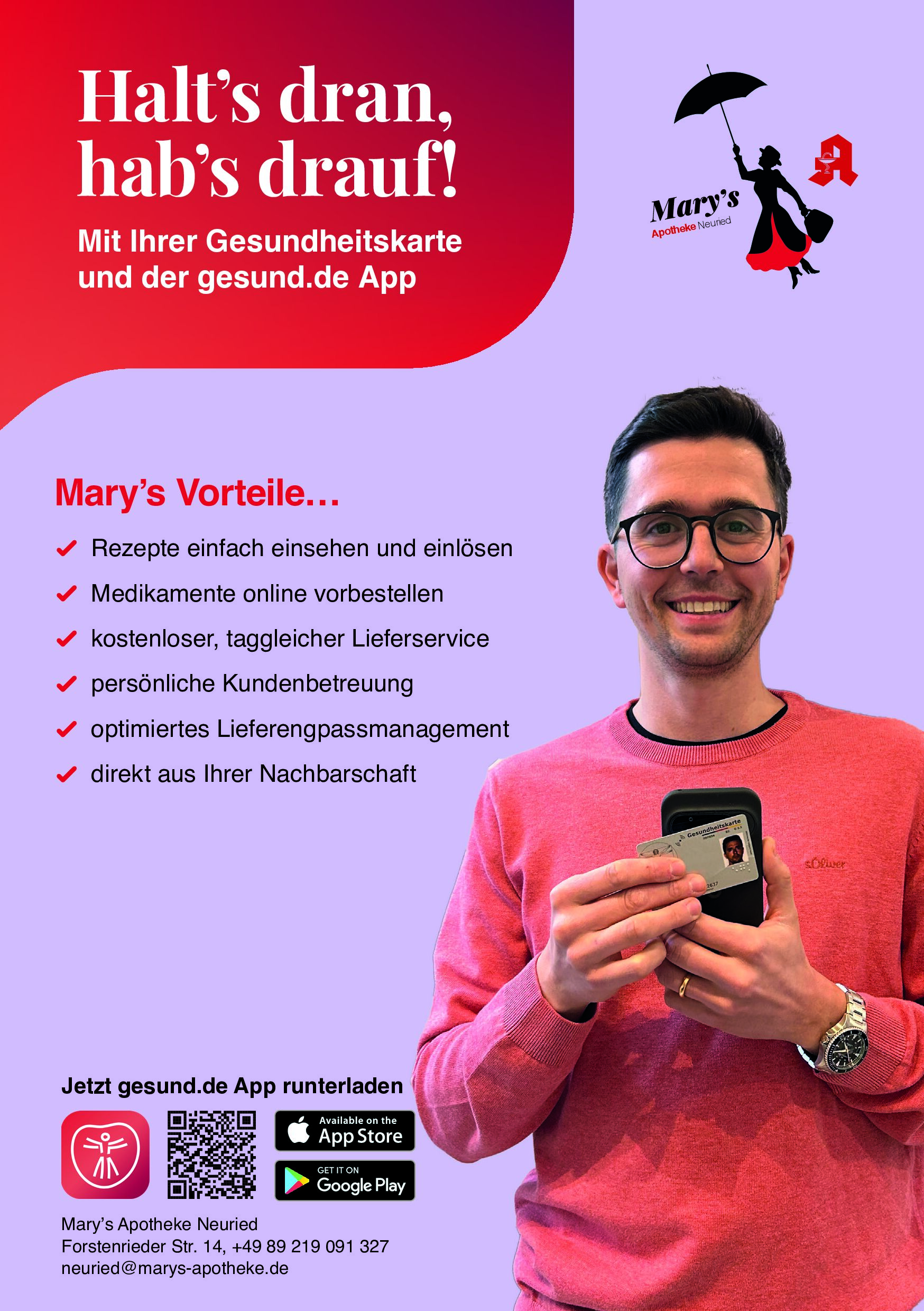 Halt´s dran, hab´s drauf! Mary´s Apotheke mit der gesund.de App